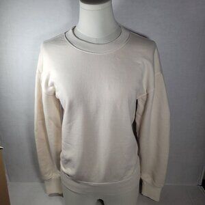Madewell Womens Cream Crewneck Sweatshirt XXS Cotton Blend Casual Pullover